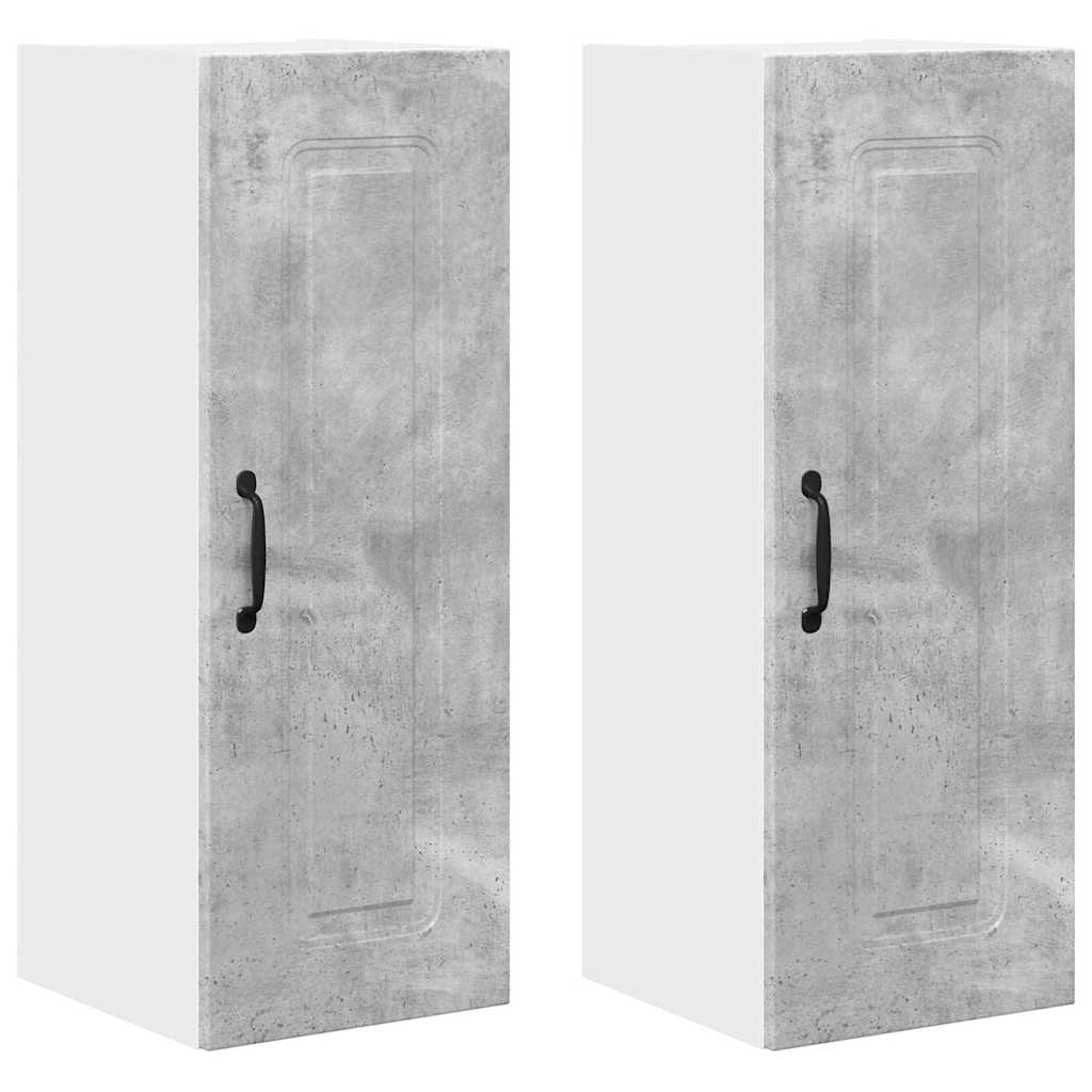 Kitchen Wall Cabinet 2 pcs Concrete Grey 30 x 31 x 80 cm